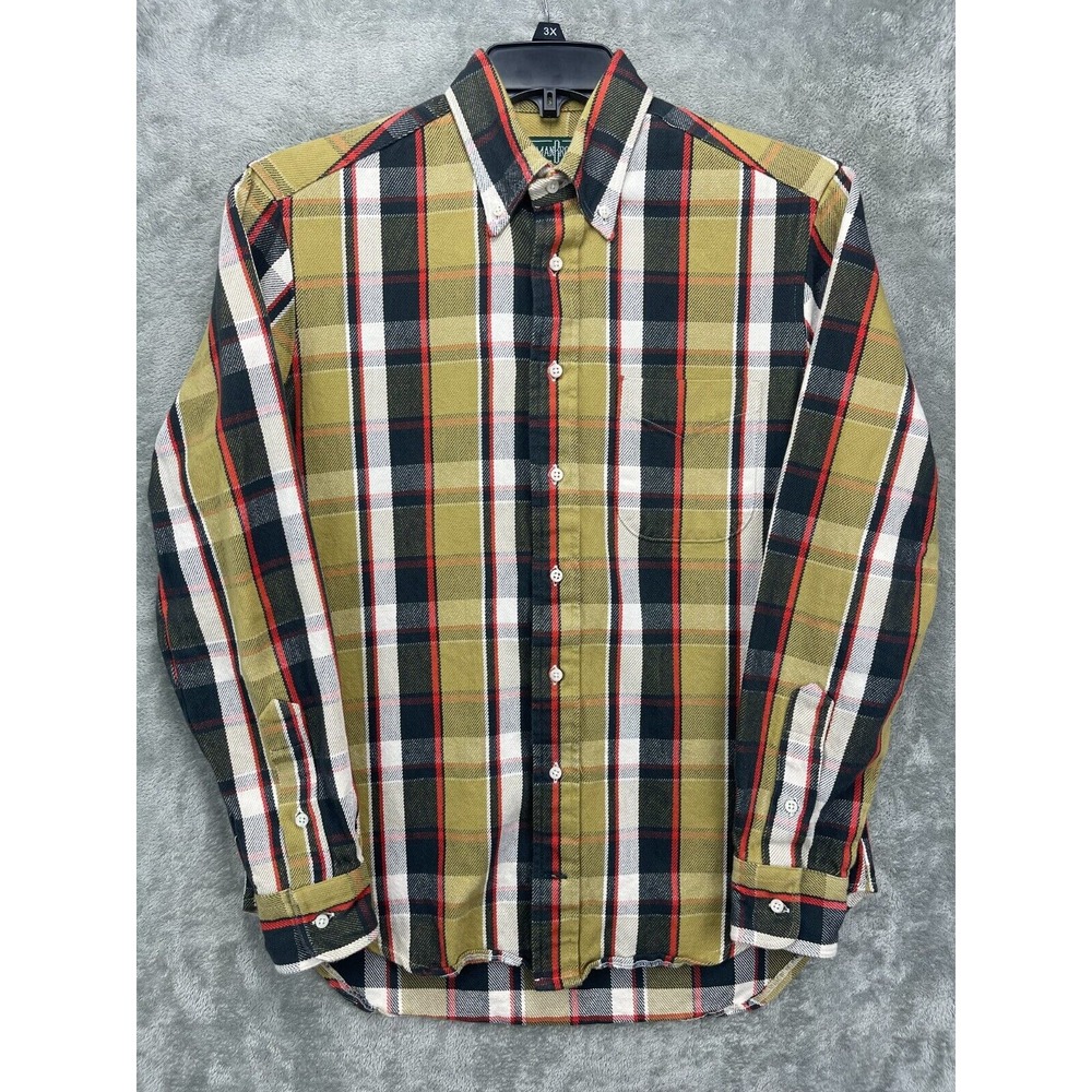 Gitman Bros Vintage Men's Shirt Medium.  Plaid Heavy Cotton Made in USA
